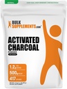 BulkSupplements.com Aktivert Charcoal pulver - fra Coconut Charcoal, for tannbleking - Vegan & Glutenfri, 1,2g per servering, 500g (1,1 lbs) (Pack of 1)