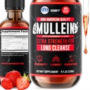 HERBIFY Mullein Drops - Lung Cleanse - Leaf Extract - Kraftig Mullein for immunsupport, Detox & Respiratory Support - laget i USA - 4 Oz Strawberry Flavor