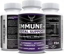 OX næring 10 i 1 eldrebær, vitamin C, sink, vitamin E, vitamin B6, Echinacea, hvitløk, gurkemeie, L-Glutamin HCL & Lactobacillus probiotika og antioksidanter for immunforsvar 1 måneds forsyning
