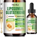 Liposomal Glutathione Supplement 2000mg, flytende glutathion Dråper med vitamin C, Master Antioksidanter for immunsystem, aldring forsvar, hudhode, Liver Detox - Superior Absorpsjon, Vegan 2 Fl Oz