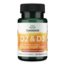 Swanson Vitamin D-kompleks med vitaminer D2 & D3 - Komplett Sunshine Vitamin Complex for bein, tann- og immunhelse - vitamin Supplement (50mg, 60 Veggie Kapsler)