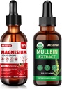 Bundle - Magnesium Glycinate flytende & Mullein Leaf Extract - Stress Relief støtte og respiratorisk støtte