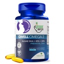 Vegansk prenatal vitaminer med DHA (60 greve) Omega-3 - Qwell bedre enn fiskeolje, hjernefunksjon - 820 Mg Algae DHA & EPA, Vegansk prenatal vitaminer med vitamin E, Carrageenan-fri