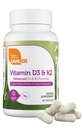Zahler vitamin D3 5000 IU K2 - Avansert vitamin D3 K2 Formel - Beintetthet og kalsiumabsorpsjon - Kosher Vegetarian MK7 vitamin K2 D3 Vitamin Supplement - VIT D3 K2, vitamin D K2 (60 kapsler)