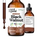Wild & Organic Black Walnut Tinktur - Detox Cleanse w/Black Walnut Hull ekstrakt - Herbal Supplement for Gut Cleanse Detox og Digestive Well-Being - Vegan, sukker og alkohol-fri - 4 fl oz