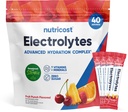 Nutricost Electrolytes Complex, Fruit Punch Flavored, 40 Stickpacks - Avansert Hydration Complex