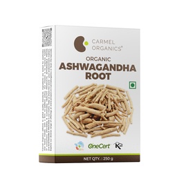 CARMEL ORGANICS Ashwagandha Root Whole 250 Gram