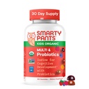 SmartyPants Organic Kids Multivitamin Gummies: Probiotika, Omega 3 (ALA), Vitamin D3, C, Vitamin B12, B6, A, K & Zink for immunstøtte, Biotin, Tre Fruit Flavors, 120 greve (30 dagers forsyning)