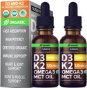 NUSAVA Vitamin B12 Flytende dråper, Uflavorert D3 K2, & Klorophyll Bundle - Potent flytende vitaminer for hjerte, energi, hjerne og immunstøtte - Ikke-GMO, Glutenfri, 2pk Hver