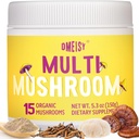 Mushroom Powder for Moshroom Coffee, 20-i-1 Mushroom Complex med Lions Mane pulver, Reishi, Cordyceps, Tyrkia Tail & Urter, Brain Supplements for minne og fokus, energi, immunitet - 5,3oz
