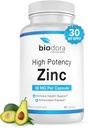 Sink høy styrke, ingen GMO, vitaminer for god hud, immun støtte Supplement & Antioksidant, Vegan, 50 mg per servering, 60 kapsler, uutnyttet