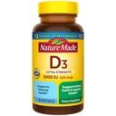 Naturlaget vitamin D3 5000 IE (125 mikrog) Softgels, ekstra styrke vitamin D Supplement for bein og immun helse støtte, 90 Softgels, 90 dagers forsyning