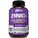 NutriFlair Sink 50 mg - med vitamin C, eldrebær, Echinacea Purpurea ekstrakt, sinkoksid - Sammenlign med picolinat, Citrat, Oxid - Komplett immunstøtte Formula piller med 4 immunforsvar