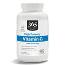 365 av hele matmarkedet, høy potens Vitamin C med Rose Hips, Vegan, 250 tabletter