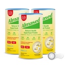 Almasert protein pulver for vekttap Kit for menn og kvinner, naturlig måltid erstatning riste for vekttap, Supplement, 24 gram protein Per servering (Almond Vanilla Flavor, 3 Cans @ 17.6 oz ea + Scoop)
