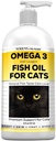 Nodens naturlig fiskeolje for katter Hud & Coat - 100% ren omega 3 fiskeolje for Dandruff & hårboller - Kattvitaminer og kosttilskudd Fiskolje væske for felles betændelse, immunstøtte og digestion