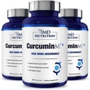 1MD Nutrition CurcuminMD Plus - Turmeric Curcumin med Boswellia Serrata - 285x Mer Absorbable | Felles stivhet, muskelgjenvinning, og Mood Support | 180 kapsler (3-Pack)
