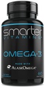 SmarterVitamins Omega 3 Fish Oil, Jordbær Flavor, Burpless, smaksløs, 2000mg, DHA EPA trippel styrke, laget med AlaskOmega®