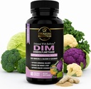 DIM Supplement med Broccoli Extract og BioPerine - Naturlig hormonbalanse støtte for kvinner og menn - Estrogen Balance - Menopause, Acne - 60 vegetariske kapsler med kalsium D-Glucarate