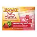 Emergen-C 1000mg vitamin C Immune Support Powder Strawberry Kiwi 30CT inkluderer sink, manganesisk, 7 B vitaminer og elektrolyter for Tilbake til skolen Essentials
