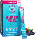 EBOOST energi drikke pulver, super brensel - blå bringebær, 14 pakker - Pre-Workout pulver energi drikke blanding - naturlig energi, L-tyrosin, L-theanin & vitaminer - preworkout for kvinner og menn å gå