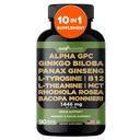 Gade Nutrition Alpha GPC + Ginkgo Biloba + Panax Ginseng + L-Tyrosin, L-Theanine, Bocopa Monnieri, Rhodiola Rosea, B12, MCT