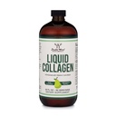 Double Wood Supplements Liquid Collagen - 2500 mg Hydrolysert Bovine Collagen (type 1, 3 og Grassfed) - 32 Serveringer - for kvinner og menn - 30 mg Biotin - Sugar Free Pear Flavor