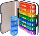 MURRI & MURRDI 7-dagers pilleorganisator med 28 celler, store ukentlige piller tilfelle for 4 daglige sammenligninger, Moisture-Proof reisepille boks for vitaminer, medisiner, kosttilskudd, multi-farge