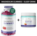 Sukkerfri magnesiumgulme (180 gummier) og magnesium natt pulver med magnesium Citrat, Melatonin, L-theanin og GABA - Vegan, Gelatin-fri, Glutenfri, Ikke-GMO