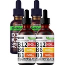 NUSAVA Vitamin B12 flytende dråper og uflekket D3 K2 Bundle - Potent flytende vitaminer for hjerte, felles, energi og immunstøtte - ikke-GMO, Glutenfri, 2pk Hver
