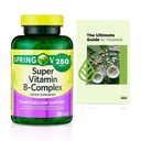 Sprin Val-Ley Super Vitamin B-Complex Tabletter Diett Supplerende verdi størrelse, 250 Count (over 8 måneders forsyning) + Exclusive Vtmx Vitamin Guide (2 elementer)
