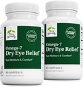 Terry Naturally Omega-7 Tørr Eye Relief - Eye Helse Supplement med Buckthorn Seed Oil - Dietary Supplement for å hjelpe Tørr Eye Relief - 60 Softgels, 2 Pack