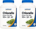 Nutricost klorella kapsler (2 flasker) 500mg, 240 kapsler per flaske