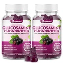 GGlucosamine Chondroitin Gummies sukker gratis, ekstra styrke 1500mg glukosamin med Chondroitin MSM & Turmeric, felles støtte supplement for menn og kvinner felles helse (120 greve (Pack of 2))