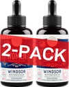 WINDSOR BOTANICALS Væske jern Supplement for kvinner 2-Pack - Folic Acid, Vitamin C, Vegan flytende jern Supplement for anemi, Menstruasjon, Graviditetsstøtte - Drops Orange Flavor - 2x2oz