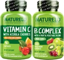 NATURELO vitamin C kapsler, 90 greve vitamin B kompleks 120 greve