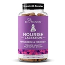 Nourish Lactation Supplement - Postpartum støtte for sunn melk flyt & produksjon - Fenugreek kapsler for kvinner med melk tistel, Fennel frø og organisk Moringa, 60 vegansk myk kapsler