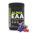 NutraBio Alpha EAA - Heldags Aminosyrer for muskelvekst og hydrasjon - essensielle Aminosyrer med nootropics & Adaptogens- Full Spectrum EAA BCAA pulver - 30 serveringer - Grape Berry Crush