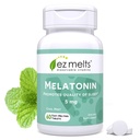 EZ Smelter Oppløselig Melatonin, 5 mg, sukkerfri, 2-måneders forsyning, kjølig Mint-Flavored - 1 pakke