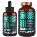 WILD FUEL Iron Supplement for kvinner med folsyre og flytende collagen peptider med Biotin Kvinne Helse og skjønnhet Bundle
