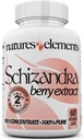 Schizandra Berry ekstrakt – 10:1 Standardisert ekstrakt med 2% Schizandrins – 1000mg Per Serving – 60 Veggie Kapsler – Ikke-GMO, Glutenfri – Tradisjonell kinesisk urt