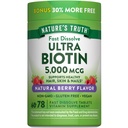 Naturens sannhet Biotin 5000mcg | 78 raske oppløsningstabletter | Naturlig Berry Flavor | Vegansk, ikke-GMO, Glutenfri