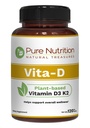 Pure Nutrition Vita D3 K2 - Plantebasert vitamin D3 K2 Supplement | 120 Tabs | Vitamin D3 6000 IU | Vitamin K2 som MK7 100mcg | vitamin K2 D3 | Ikke GMO |