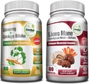 GreeNatr Mushroom Supplement, 10-i-1 Bland med Lions Mane, Cordyceps, Shiitake, Chaga, Turkey Tail, kombineret med vår energi og hjerne fokus naturlig booster av Ginseng Root og Ginkgo Biloba