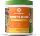 Amazing Grass Grønn Superfood Immunity: Super Greens pulver med vitamin C, Cordyceps, Beet Root Powder & Reishi Mushrooms, Tangerine, 30 Serveringer