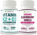 Max absorpsjon vitamin K2 + D3 & organisk eldrebær med svart currant og Echinacea | Beinstyrke og kalsiumabsorpsjon | Immunstøtte