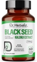 Dr. HERBALIST Svart Seed Extract 350mg – 60 veganske kapsler | 10:1 Ekstrakt = 3500mg Rå Svart Seed Powder | Premium Nigella Sativa Supplement | Høy Tymoquinone | Naturlig velvære støtte