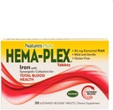 NaturesPlus Hema-Plex Jern - 30 langsomme tabletter, pakke med 3 - Total blodhelse - 85 mg Chelatert jern - med vitamin C & Bioflavonoider - Ikke GMO, Vegetarisk & Glutenfri - 90 Total Services