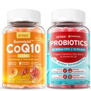 NEVISS Sugar-Free CoQ10-250mg / 500mg Fylte Gummies +Sugar Free Probiotika Gummies