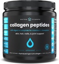 Collage Peptides pulver - Forbedret absorpsjon, doble hydrolysert, Grass Fed, Keto Protein pulver med vitamin C - Premium kosttilskudd for hårvekst, hud, negler, ledder og bein, uslavored